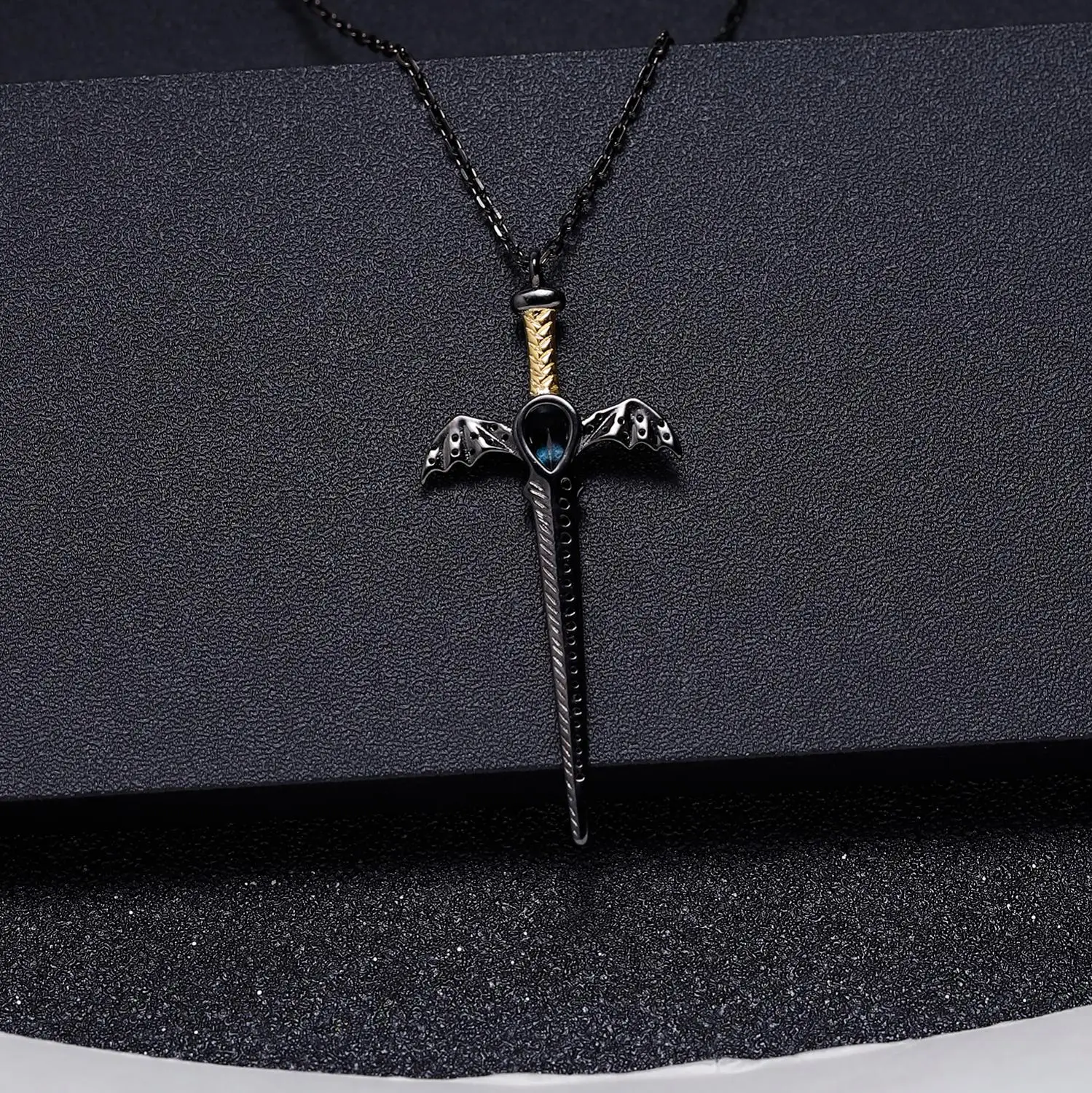 GEM'S балет натуральный Лондон Голубой топаз 925 пробы серебро летучая мышь меч с