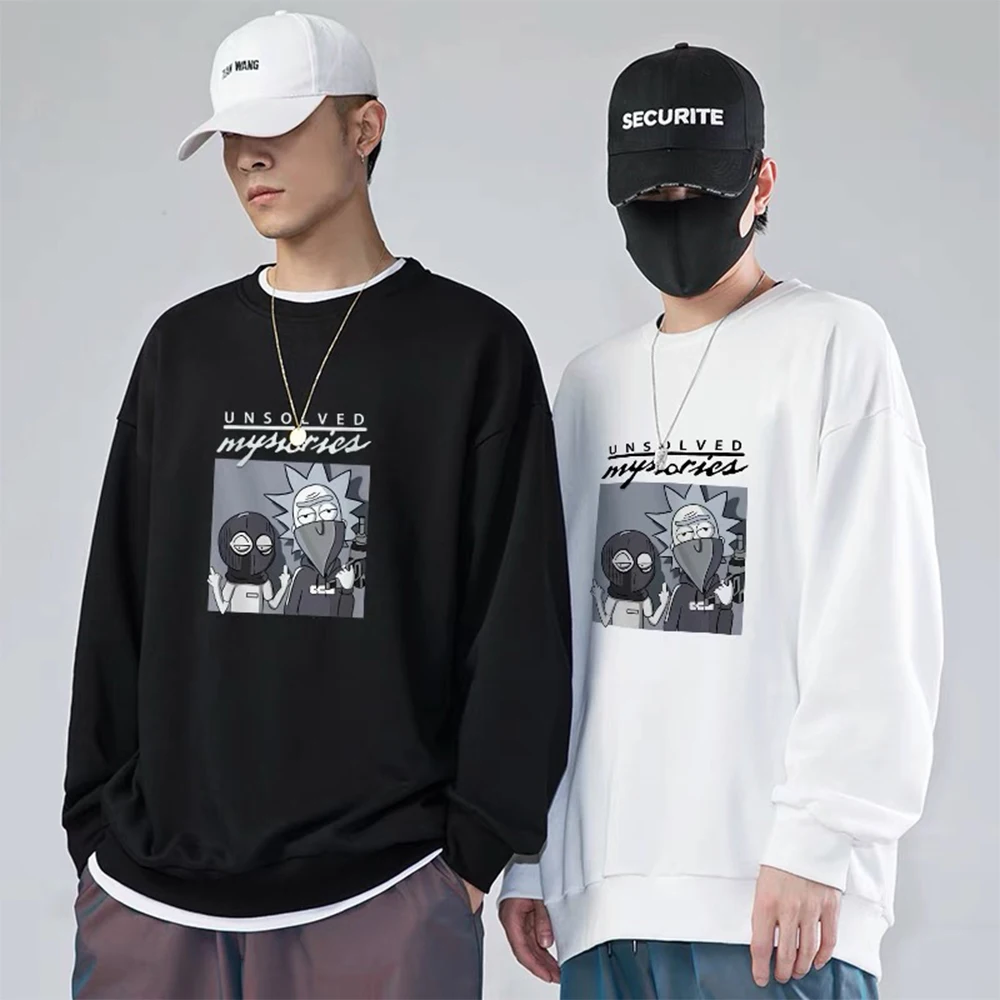 

Fleece Round Neck Men's Sweater Fashion Hip Hop Style Loose Tide Brand Trend Teen Japanese All-match Top