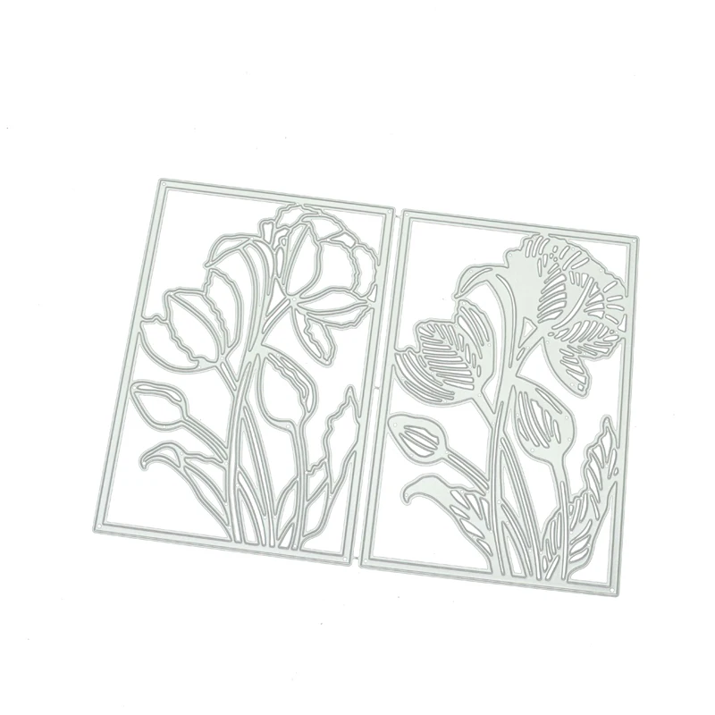 

Rectangle Flowers Hollow Background Metal Cutting Dies for Scrapbooking Craft Stencil Make Album Model Mould Mold Decor Template