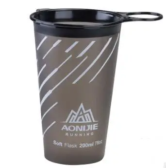 gray cup 200ml AONIJIE 170 мл 200 мл 250 мл 350 мл 500 мл 600 мл для бега, для спорта, для катания на велосипеде, мягкая бутылка воды складной ТПУ Мягкая термос мешок для воды - Цвет: gray cup 200ml