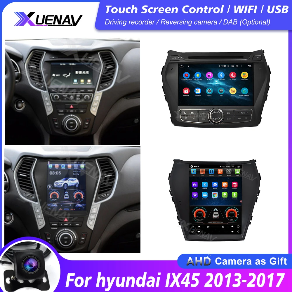 

Автомобильный GPS-навигатор, DVD, большой маленький экран, для hyundai IX45, 2013, 2014, 2015, 2016, 2017, автомагнитола, android-радио