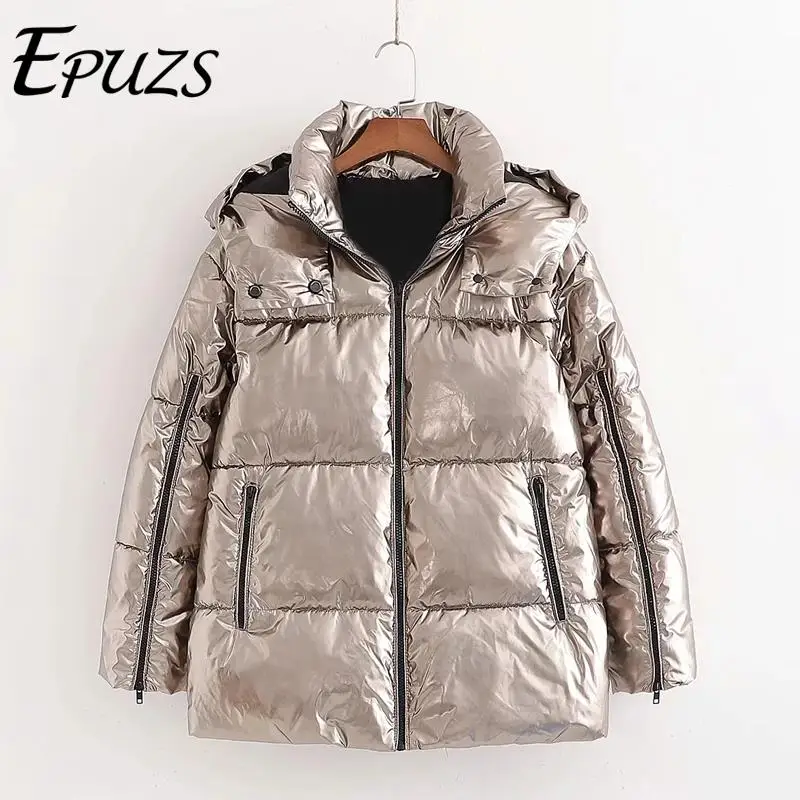 Зимняя куртка женская парка с рукавом на молнии Стеганое пальто 2019 корейская