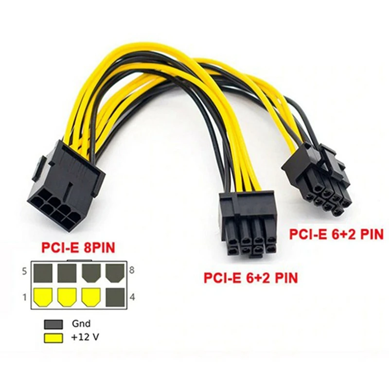 5 шт./лот PCI-E PCIE 8P разъем мама к 2 портам двойной 8Pin 6 + P Штекерный графический