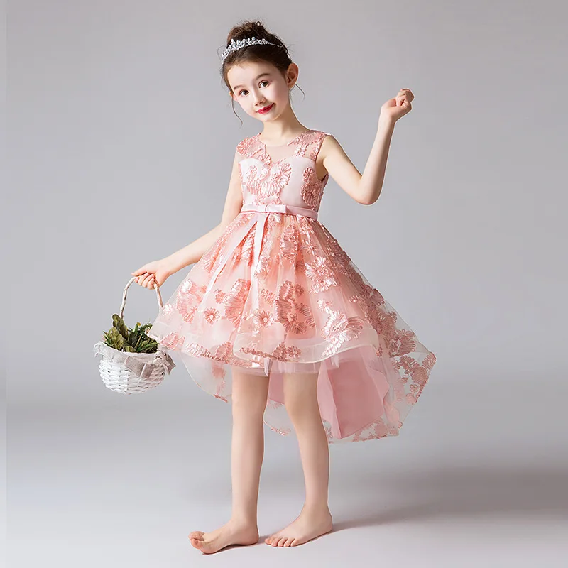 

2019 New Flower Girl Party Romantic Wedding Bridesmaid's Tail Dress Girl's Birthday Party Graduation Party First Eucharist Dress