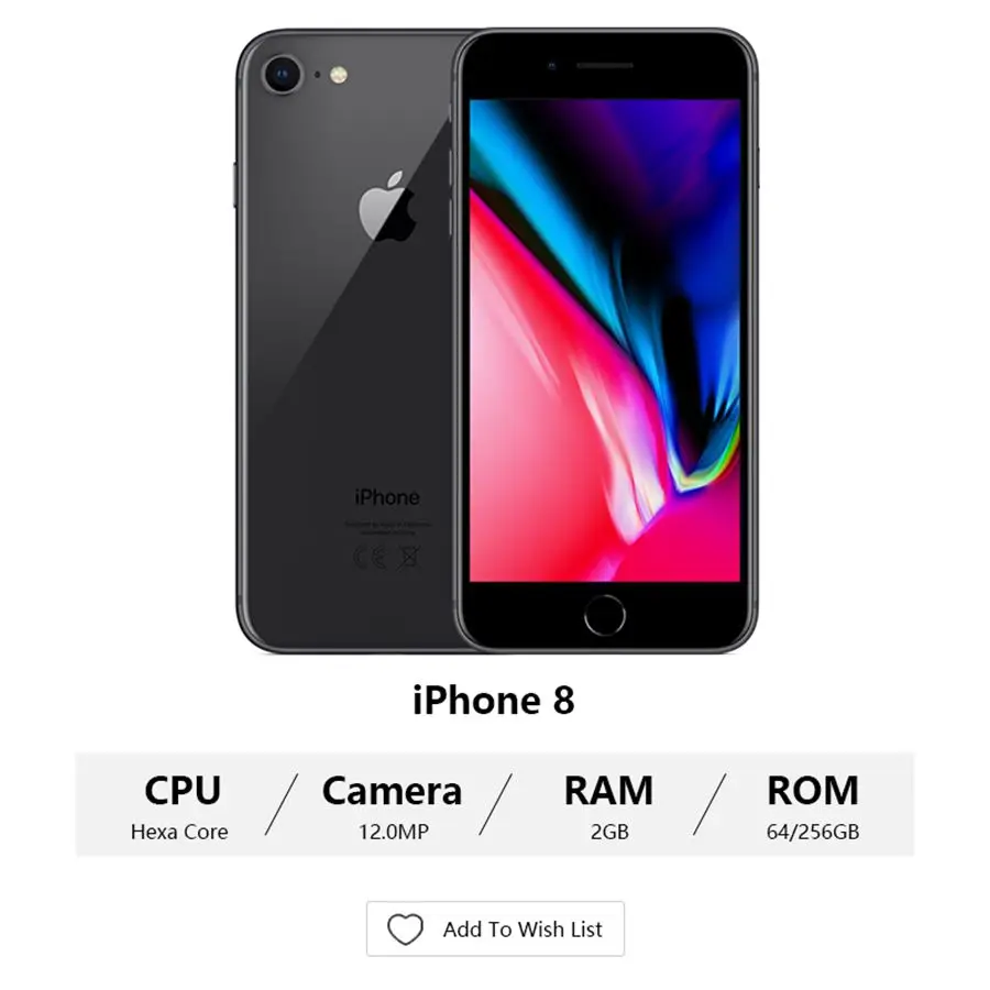 Сотовый телефон Apple iPhone 8 и 4 7 дюйма разблокированный экран 5 3 ГБ ОЗУ 64 Гб ПЗУ