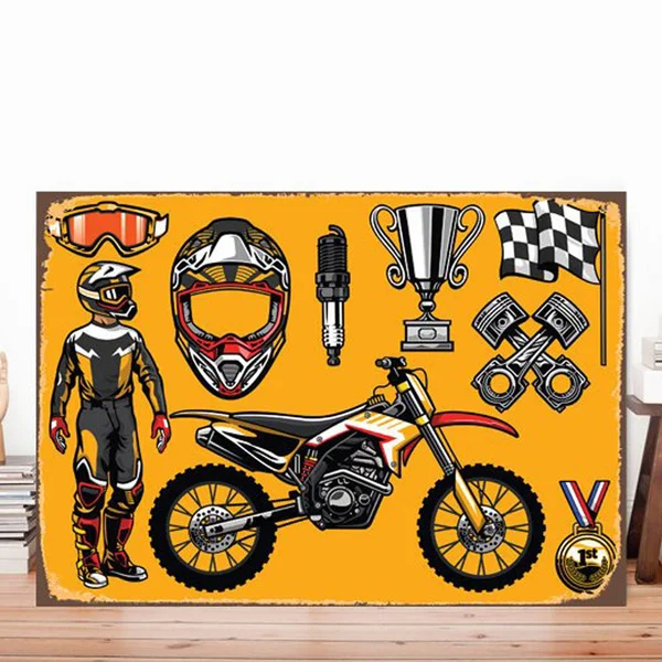 

Racer Moto Race Competition Motocycle Tin Sign Metal Sign Metal Poster Metal Decor Metal Painting Wall Sticker Wall Sign
