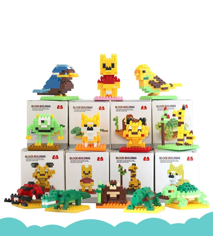 

Animals Micro Building Blocks Cartoon Assembling Diamond Small Particle Toys Children DIY Assembling Teaching Activity Gifts