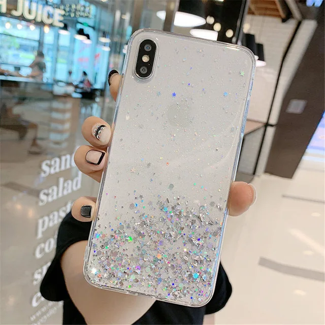 Lovebay чехол для телефона для iPhone 11, 6, 6 S, 7, 8 Plus, X, XR, XS, 11Pro, Max, гальваническое покрытие, звездная волна, прозрачный мягкий ТПУ чехол для iPhone X - Цвет: AC7236TR