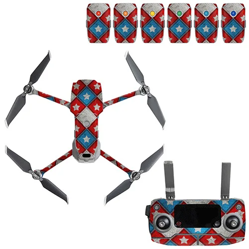 Светло-серый Граффити наклейка Skins Комплект для DJI Mavic 2 Drone Body sticker пустынный камуфляж наклейки аксессуары для кожи Mavic 2 PRO/Zoom - Цвет: Светло-серый
