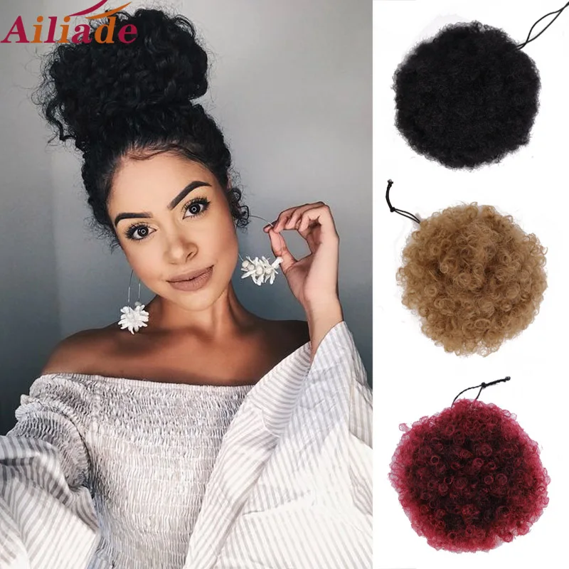 AILIADE синтетические Короткие афро кудрявые шнурки конский хвост высокая