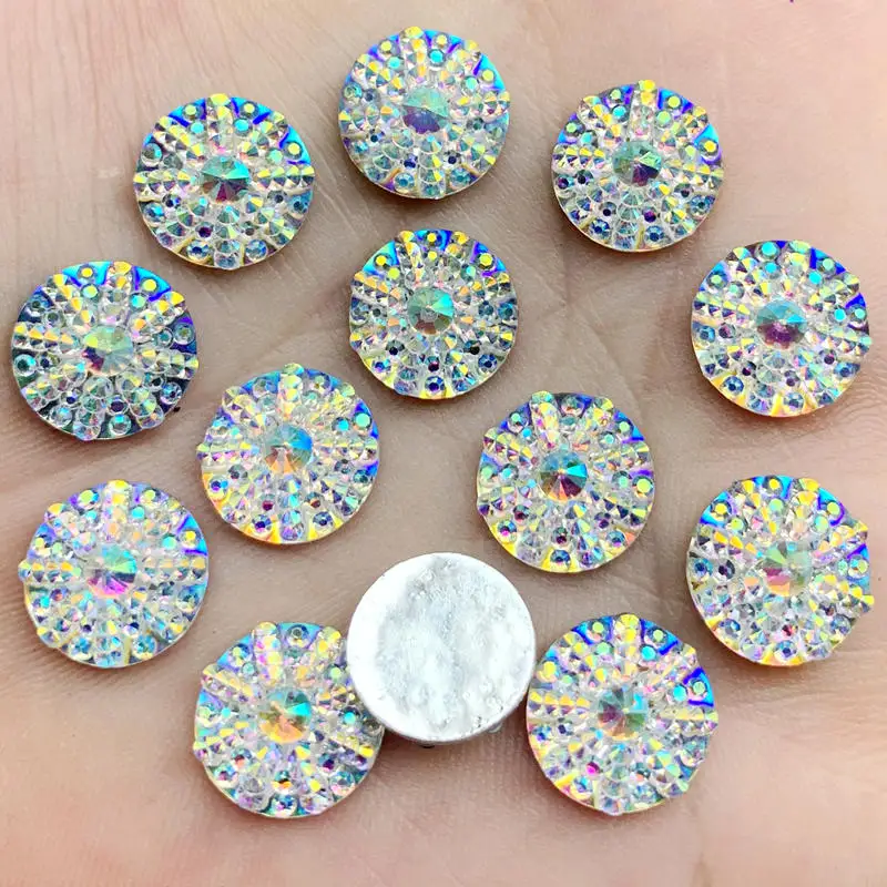 Круглые и капли воды и овальные ювелирные изделия Bling Crystal AB смолы Стразы Flatback Камень Кабошон DIY Свадебные украшения Одежда ремесла