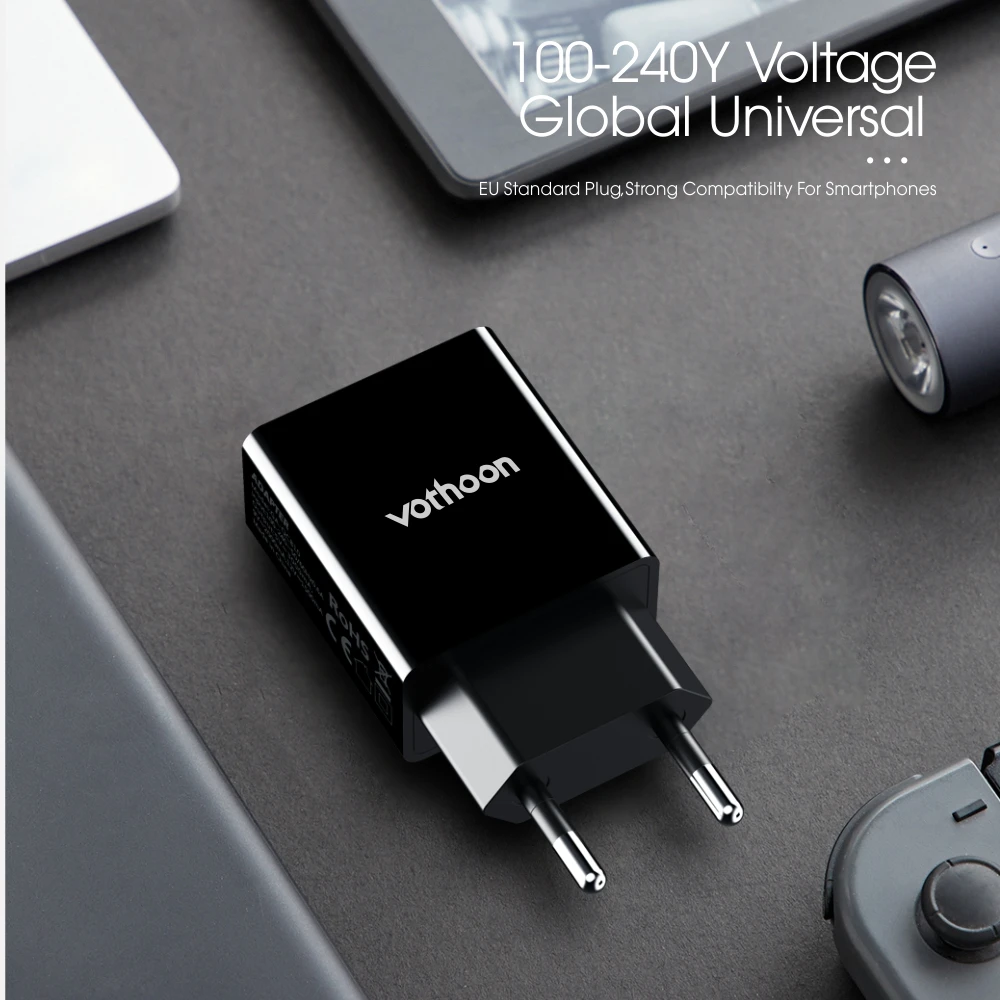 Vothoon 18 Вт Quick Charge 3,0 USB зарядное устройство для samsung S9 Xiaomi huawei QC 3,0 быстрое зарядное устройство для путешествий настенное зарядное устройство для мобильного телефона ЕС