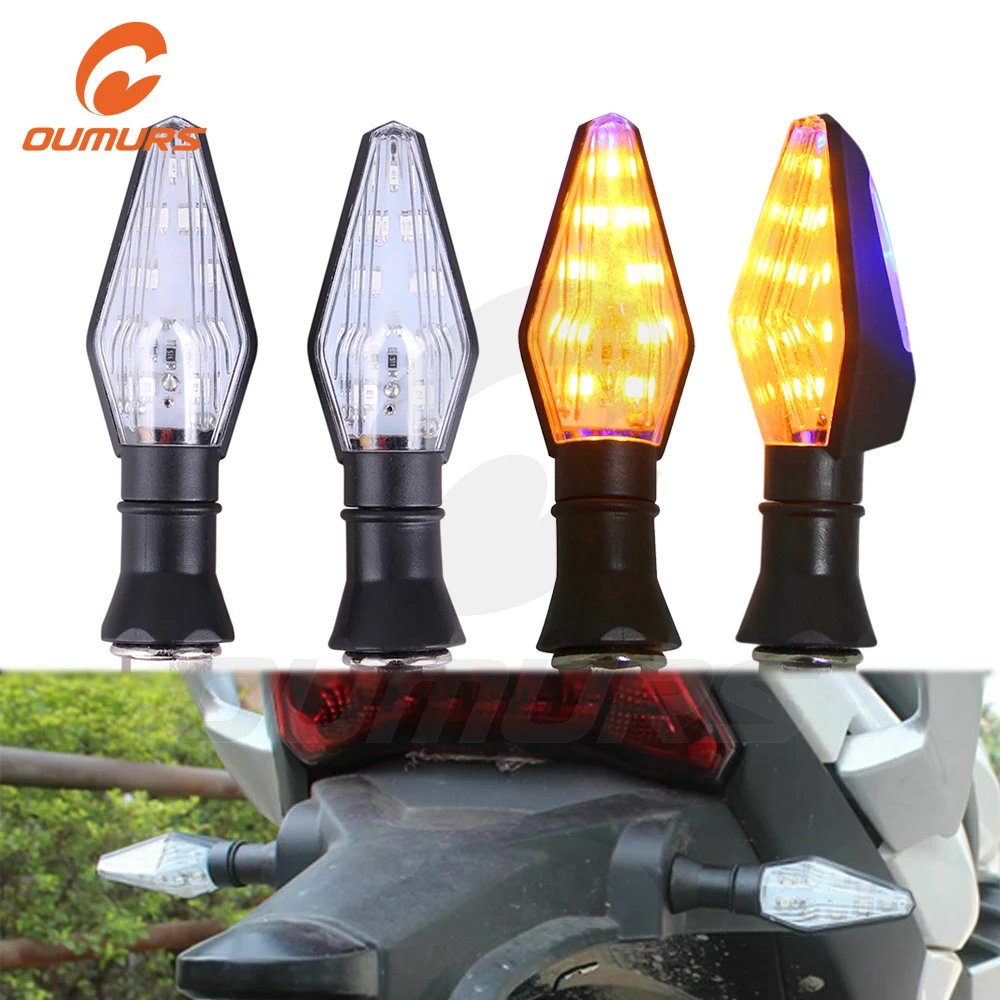 OUMURS 4 шт. мотоцикл светодиодный указатель поворота янтарного цвета передние
