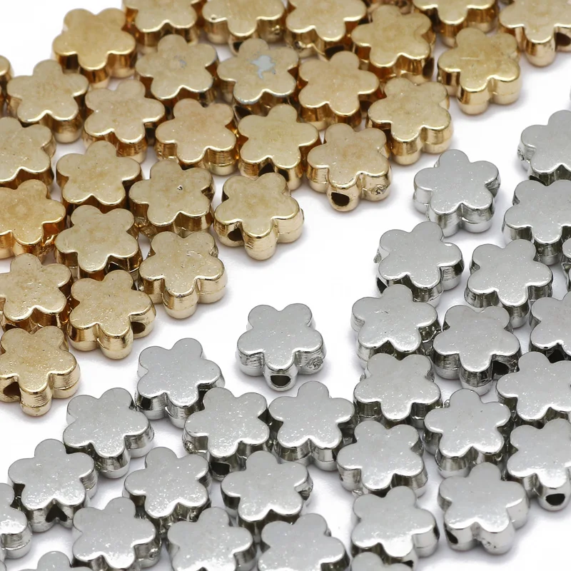 Тенденция 6 мм золотой цвет цветок CCB свободные бусины-разделители для