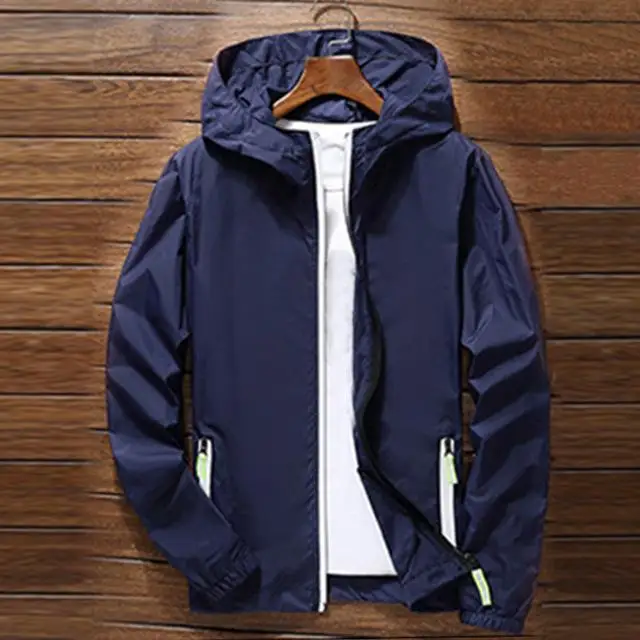 Navy Спортивные уличные куртки для велоспорта, мужские повседневные свободные куртки-ветровки, Мужская водонепроницаемая верхняя одежда ярких цветов Q6128 - Цвет: Navy