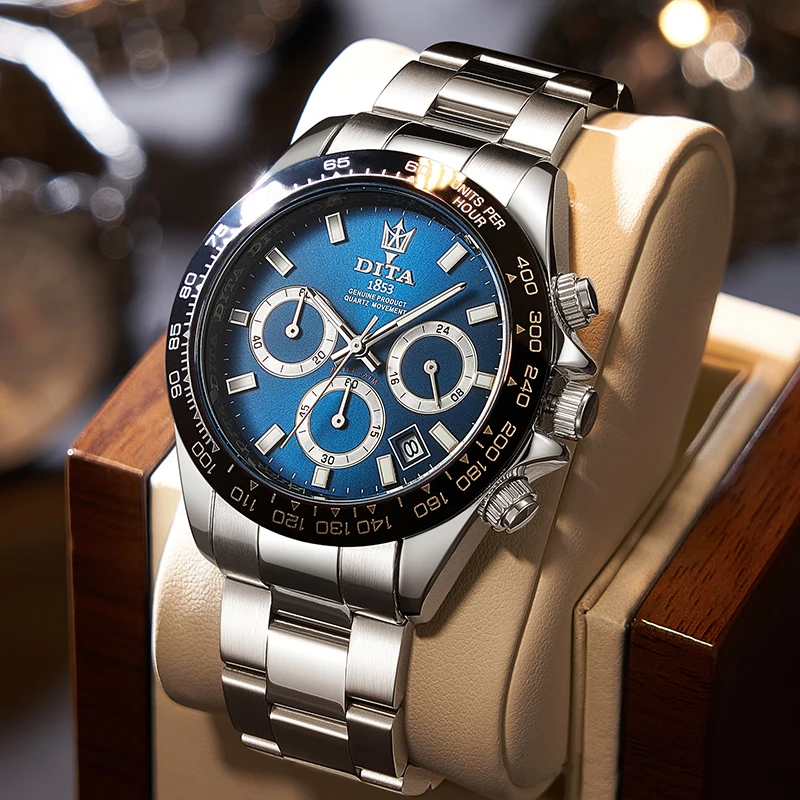 

Мужские кварцевые часы из нержавеющей стали с хронографом