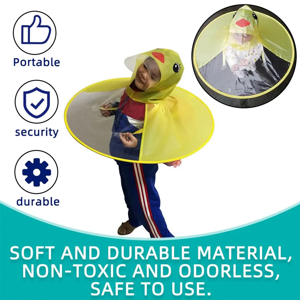 Креативная складная детская шапка от дождя с мультяшным изображением утки