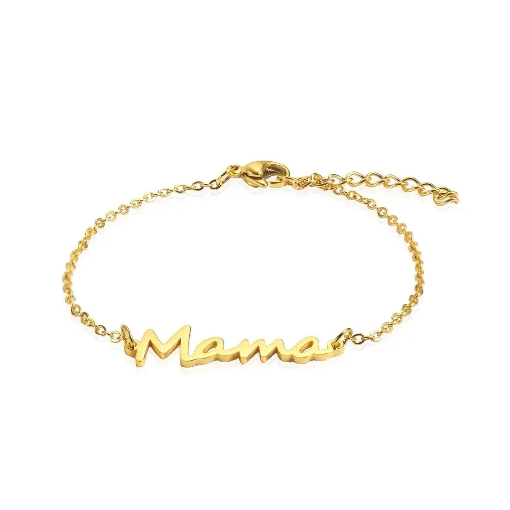 

Stainless Steel MAMA Letters Link Bracelet for Mom, Charm Feminine Jewelry, Mother's Day Gift, New Collection 2021 Special Gift