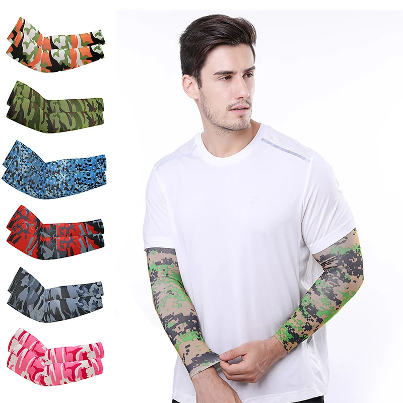 

"1 Pair Arm Sleeves Sun Uv Protection Absorbent Printing Running Cycling Sleeves Cover Outdoor Cycling Running Cool Arm Sleeves