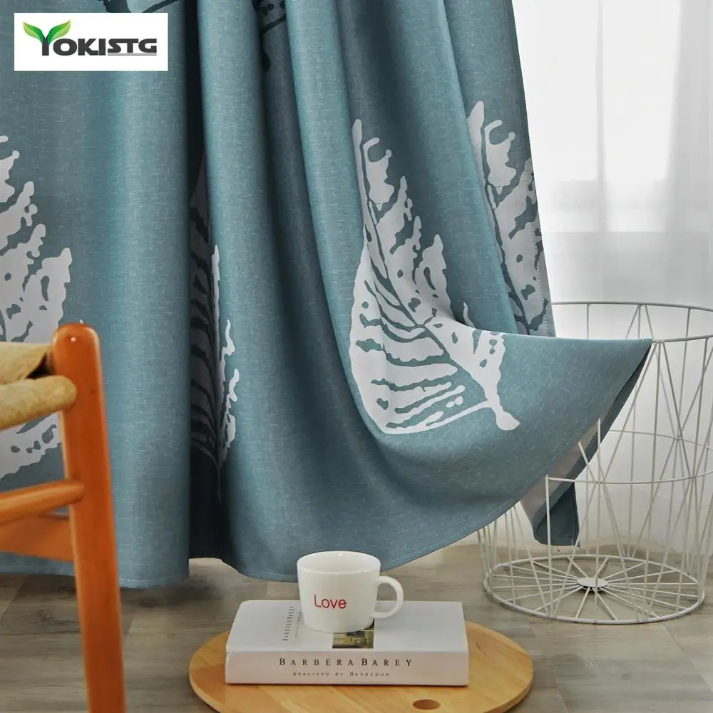 Затемняющие шторы YokiSTG с большими листьями для гостиной спальни кухни занавески