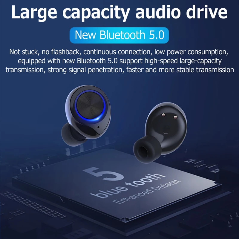 Беспроводные наушники Bluetooth 5 0 Touch гарнитура TW60 TWS iPX5 спортивные с
