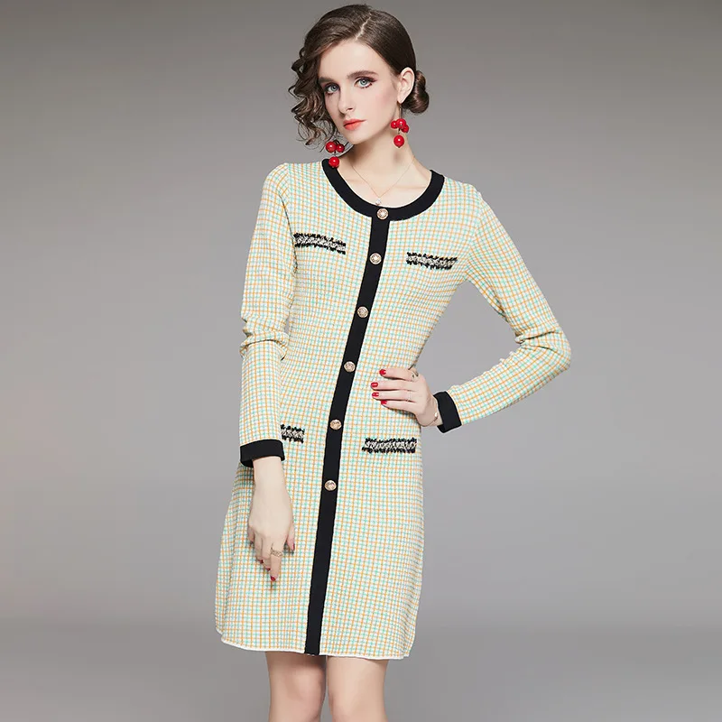 

Изящное Тканое женское элегантное платье богиня Ранняя осень 2020 Новое Осеннее трикотажное платье