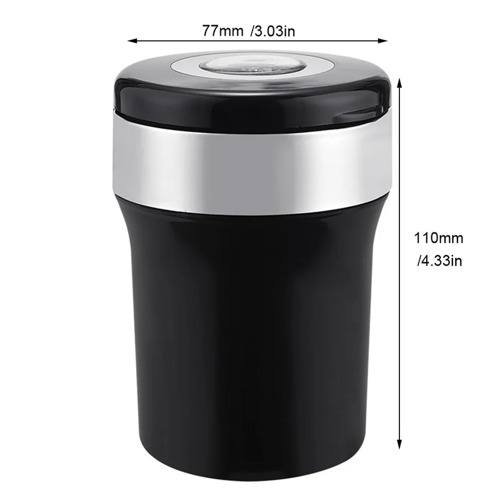 

Car Compass Ashtray Car Interior Accessories Stainless Steel Compass Ashtray Holder With Led Multifunctional Auto Supplies