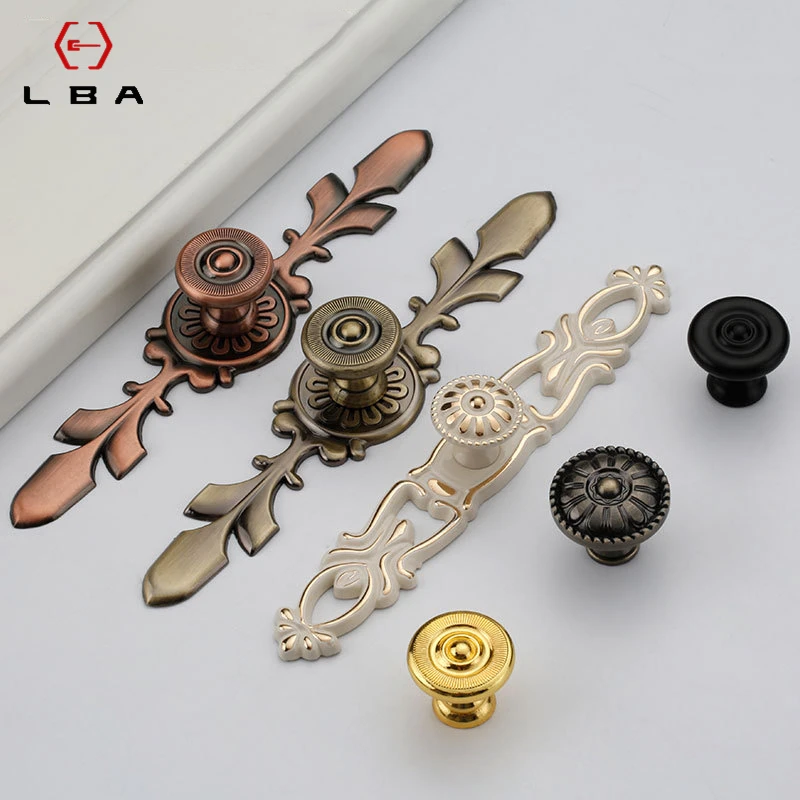 Горячая Распродажа европейские декоративные дверные ручки для мебели цинковый