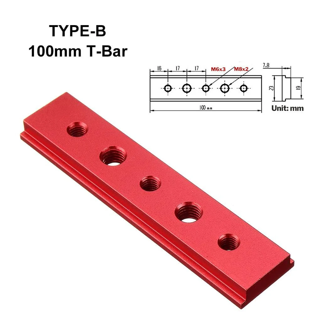 

Red T-Bar Slider Aluminium Alloy Miter Jig Woodworking Tool Useful Durable