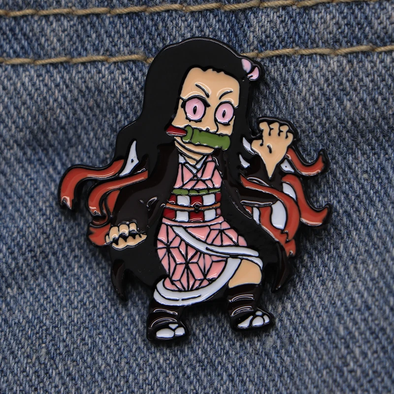 Kamado Nezuko заколки для рюкзака демон Slayer Kimetsu No Yaiba эмалированные булавки булавка на