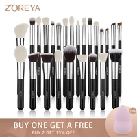 zoreya 8 25pcs black makeup brushes set kit eye shadow foundation powder blushes brush concealer contour blending classic