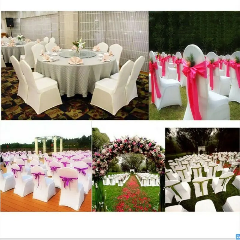 

Polyester Spandex Folding Chair Cover Flat Covers Wedding Party Banquet Decor