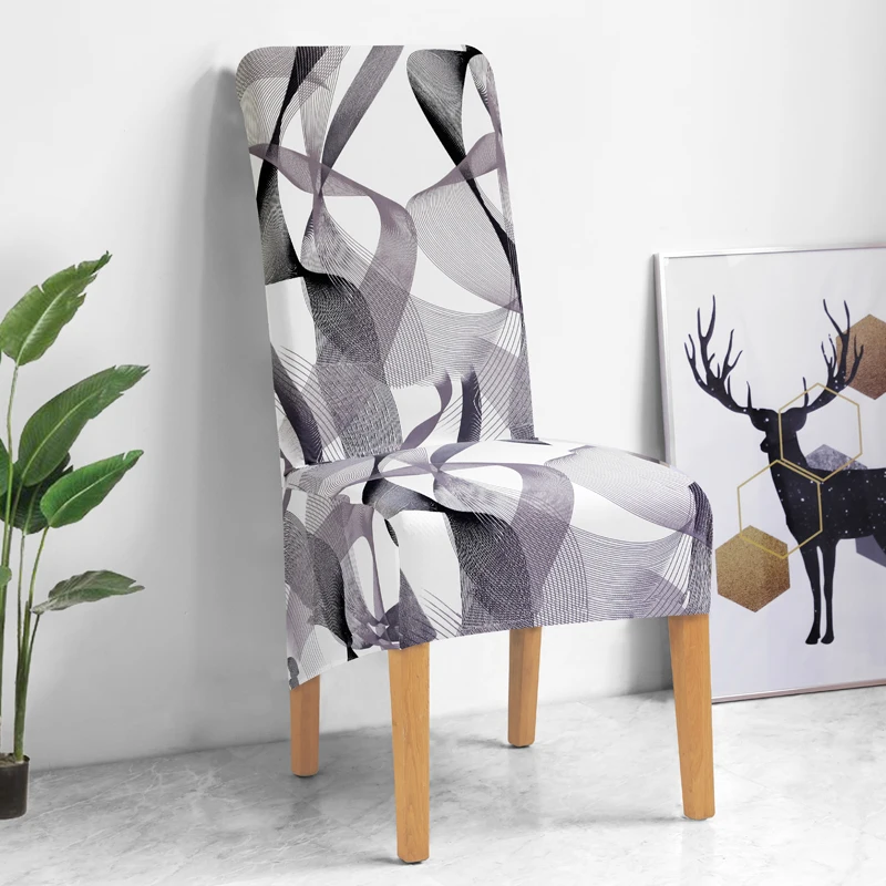 Эластичная длинная задняя крышка для стула с принтом размер XL европейский стиль