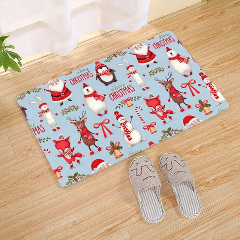 Рождественские ковры домашний декор прикроватный кухонный коврик нескользящий