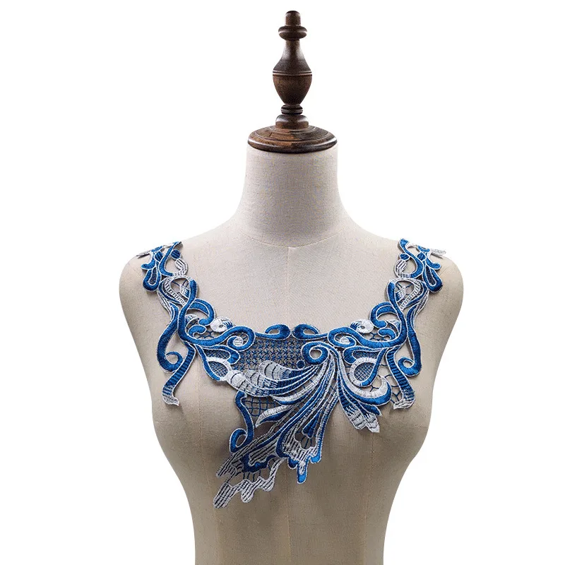 

Beautiful Embroidery Lace Trim Flowers Corsage Dress Guipure Collar Applique Neckline Sewing Trimmings For Crafts DIY Supplies