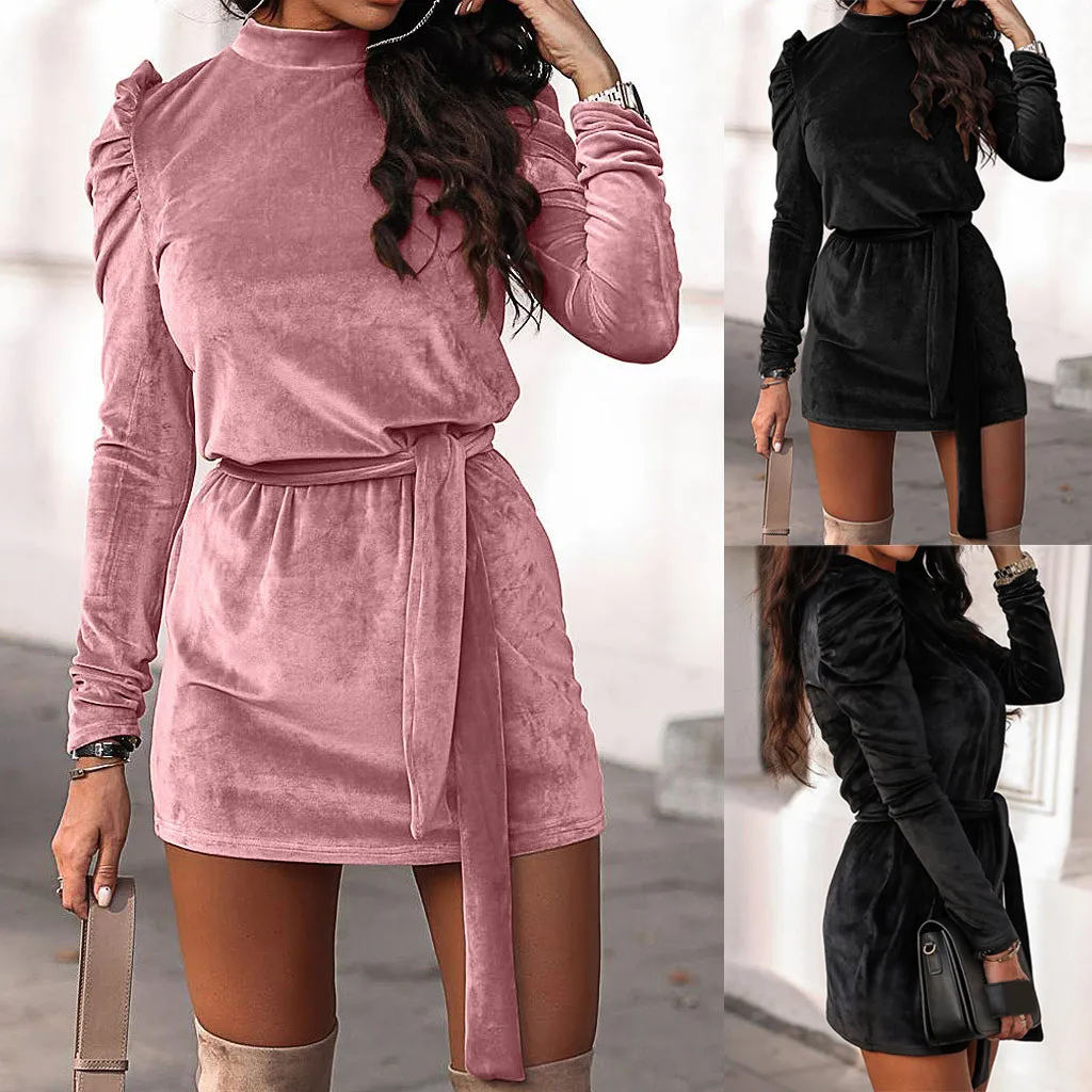 Женское элегантное мини-платье Повседневное платье зимнее модное женское для