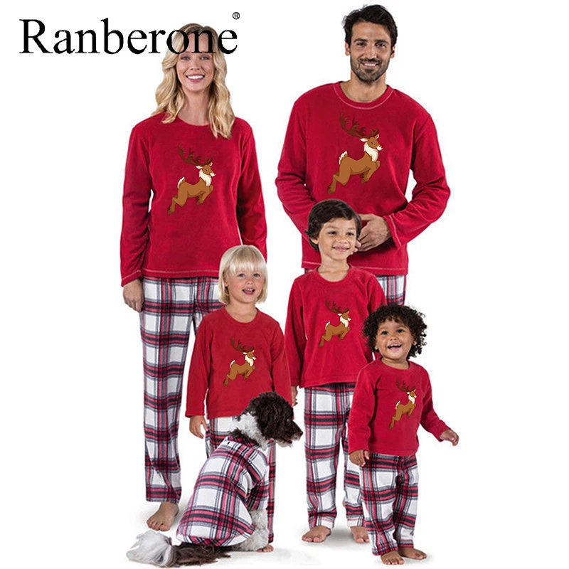 

Two Piece Suit Plaid Kids Family Party Christmas Set Breathable Lattice Matching Clothing Long Sleeve Kids Casual Clothing