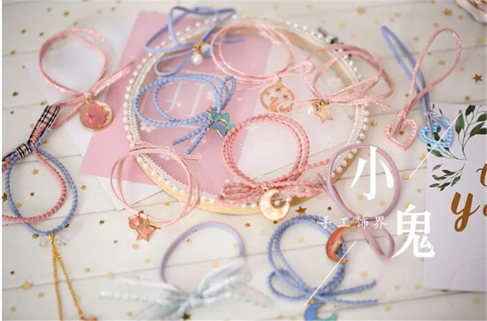 1 шт. Милая веревка для волос в стиле &quotЛолита&quot &quotгалактика&quot &quotзвезда&quot