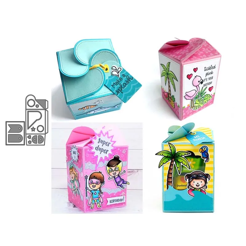 

Подарочная коробка, металлические Вырубные штампы для скрапбукинга, рельефный шаблон для изготовления карточек