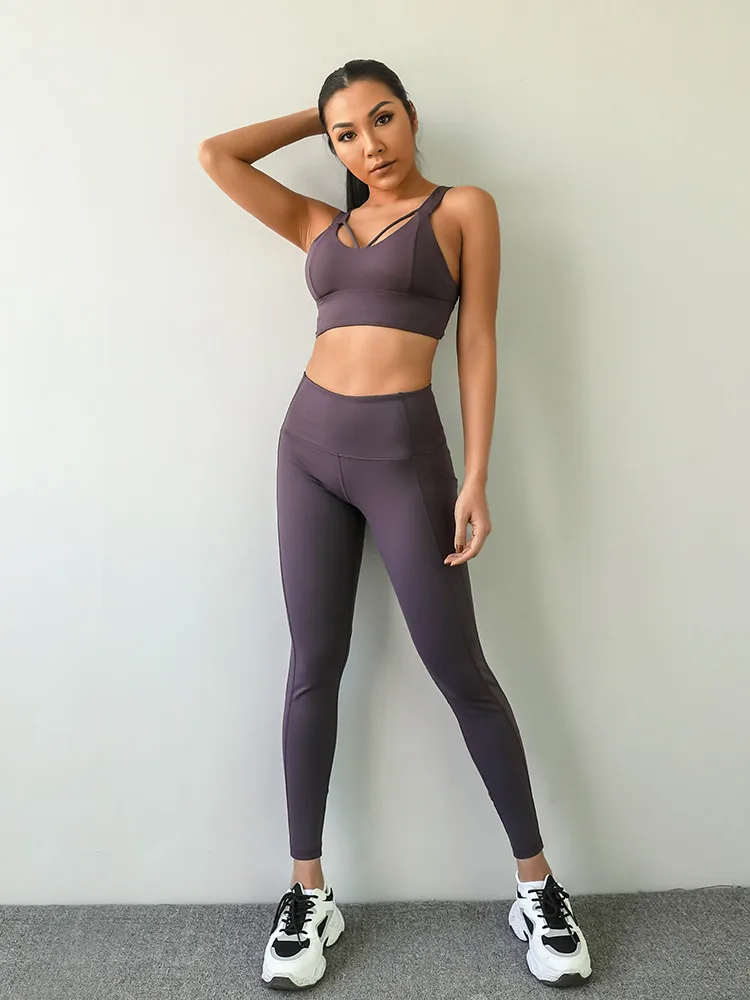 Женские легинсы для йоги фитнеса с высокой талией и боковыми карманами | Спорт