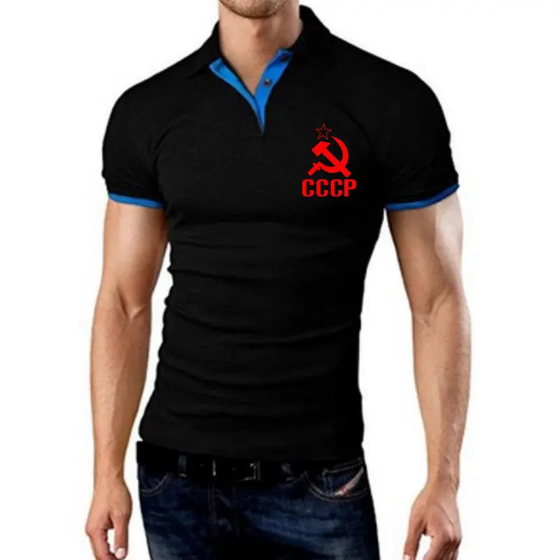 Рубашка-поло мужская с коротким рукавом Повседневная дышащая приталенная