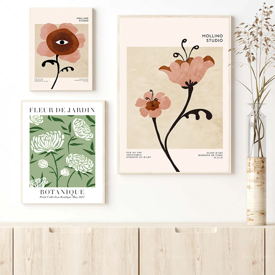 

Абстрактное художественное настенное украшение с изображением цветов на Рождество и новый год, картина для гостиной, холст psoter, необрамлен...