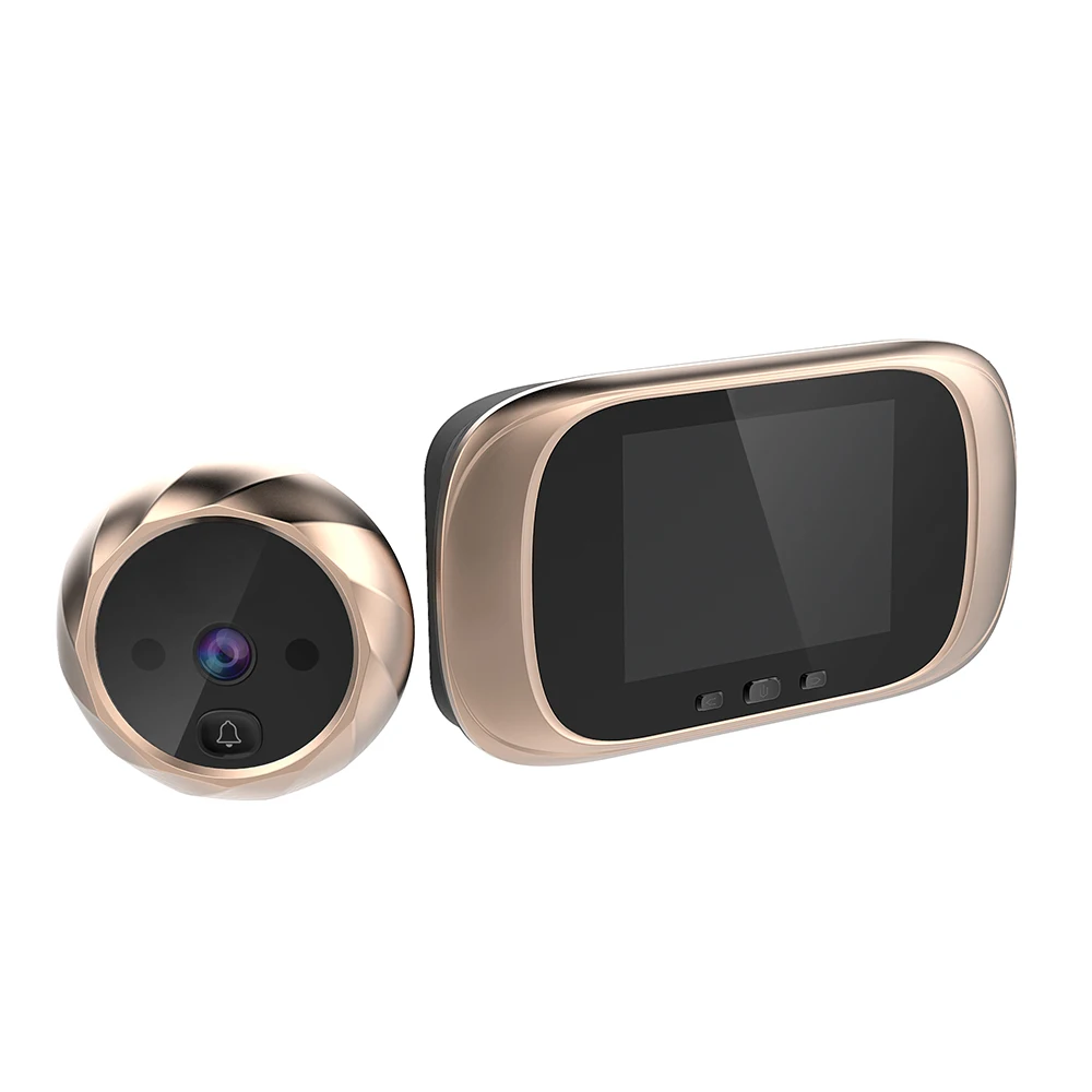 CDYCAM 2," ЖК цветной экран электронный дверной звонок зритель ИК ночной глазок камера фото глаз дверной звонок цифровая дверная камера - Цвет: Gold color