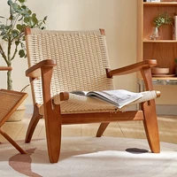 ash woven armchair single chair with back small living room sofa