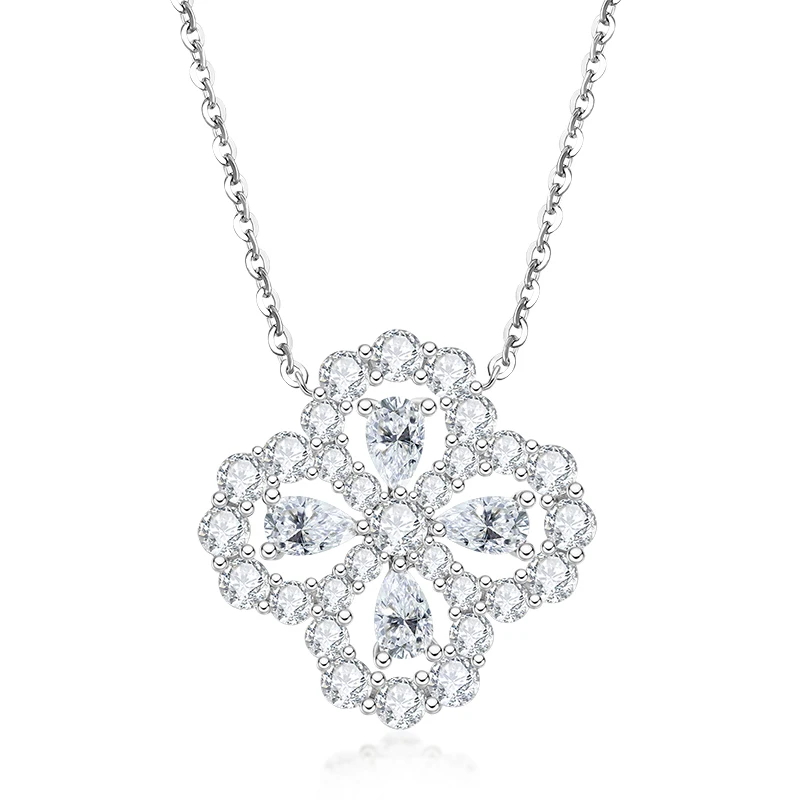

Anu Lucky Four-Leaf Clover Sparkling AAAAA Anu Lab Diamond Necklaces For Women Wholesale
