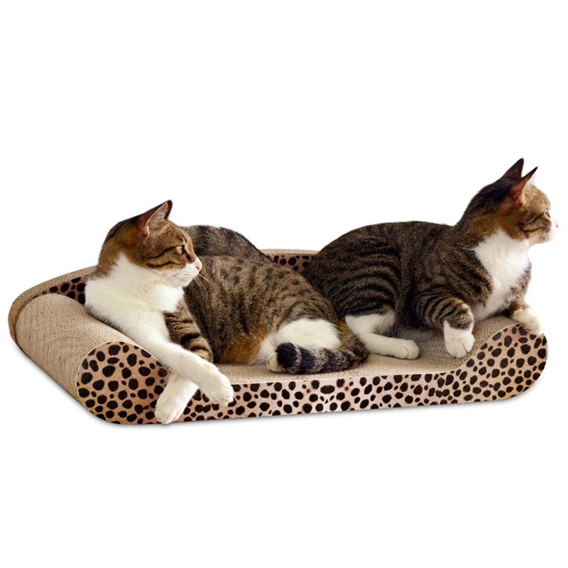 

Leopard-Print Curved Scratching Board Grinding Claw Resting Sofa Shape Bed