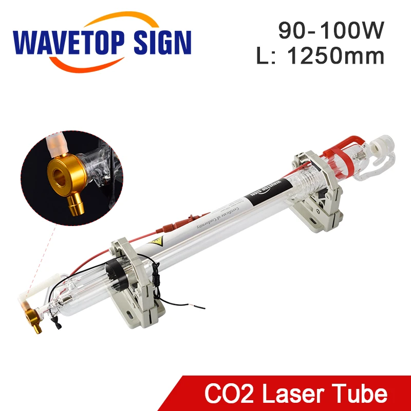 Стеклянная лазерная трубка WaveTopSign Co2 1250 мм 90 Вт диаметр 80 стеклянная Лазерная