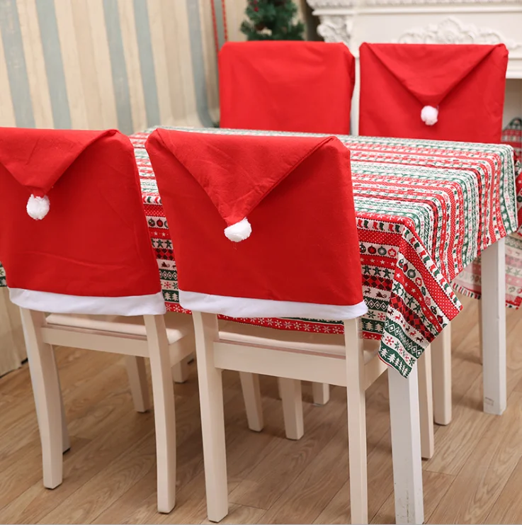 Santa Claus Chair Covers Christmas Decorations Holiday Decor Christmas Table Decor Christmas Seat Covers Holiday Home Decor