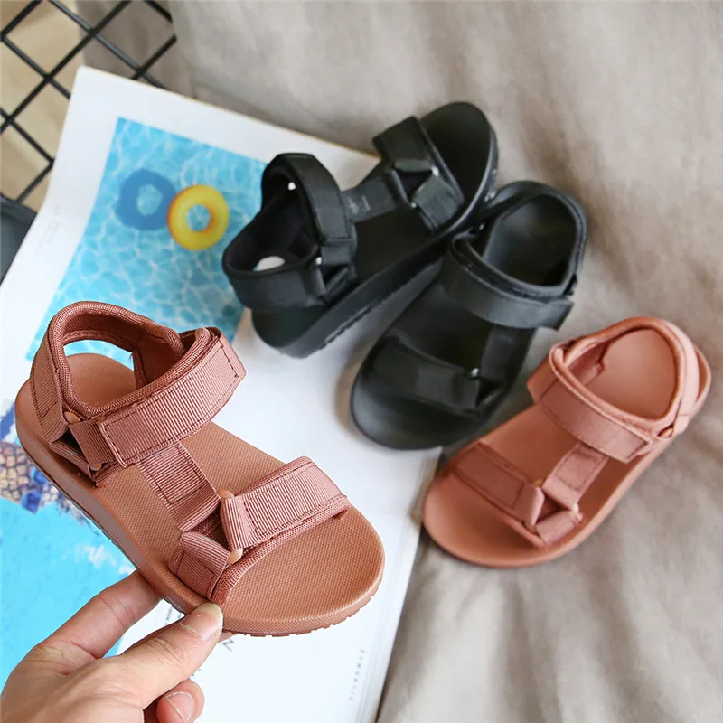 

New Summer Sandals Baby Fashion For Girl Children Shoes Sandals Baby Boy Kids Shoes Sandals Baby Solid Ankle-Wrap Hook & Loop