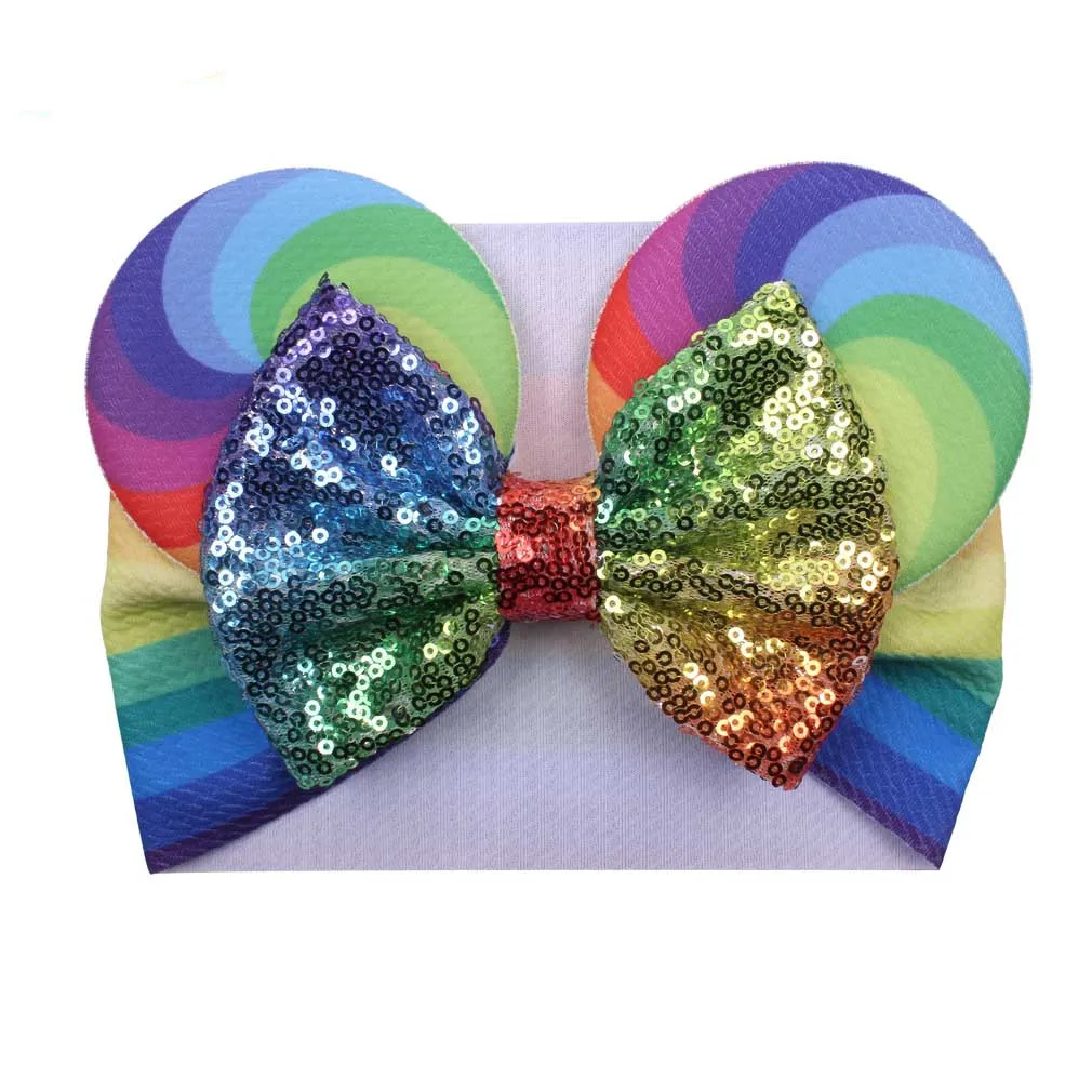 Милые уши Микки и Минни украшения для дня рождения Детская тюрбан повязка волос